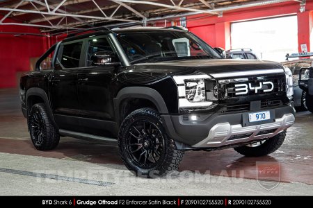 20x9.0 Grudge Offroad F2 Enforcer Satin Black on BYD Shark 6