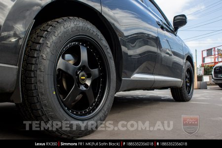 18x8.5 18x9.5 Simmons FR-1 Satin Black on Lexus RX