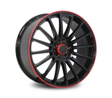 19x8.5 1224 MB1224 Black Red Lip
